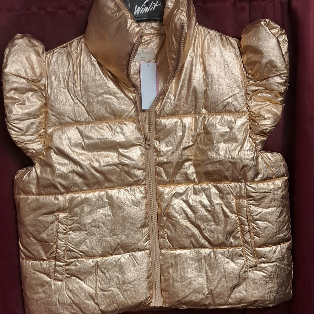 Simply Southern Metallic Gold Puffer Vest
